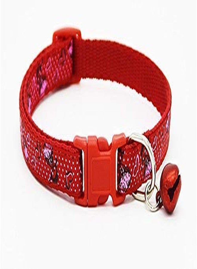 Pups&Pets Adjustable Puppy and Cat Collars (1 Piece) Buckle Safety Neck Collar Strap with Bell Small Size (Colour May Vary) - Image 1